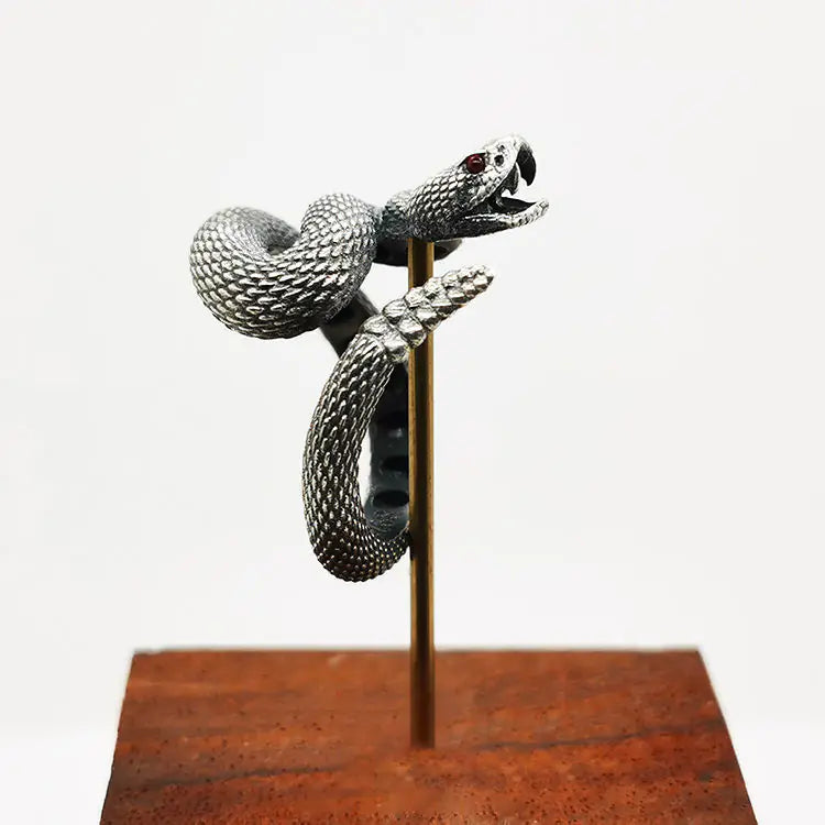 Sterling Silver Plated Rattlesnake Ring