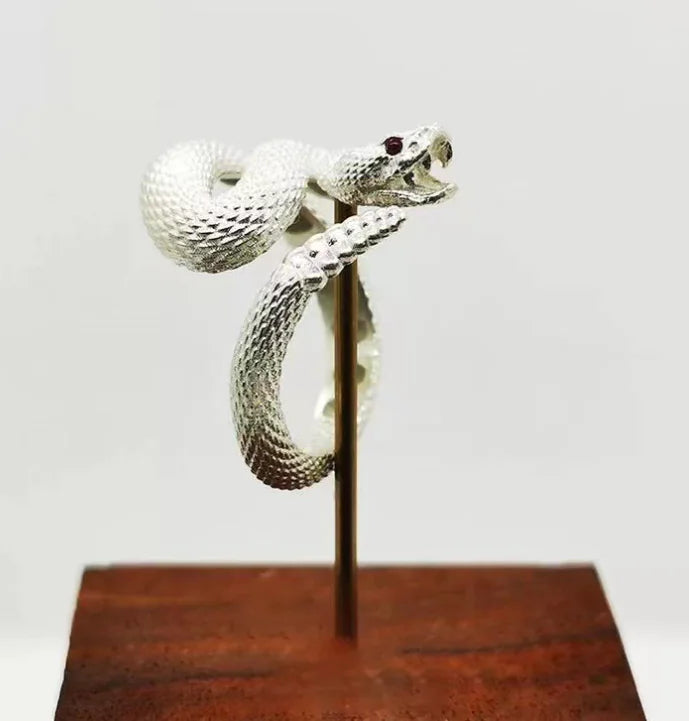 Sterling Silver Plated Rattlesnake Ring