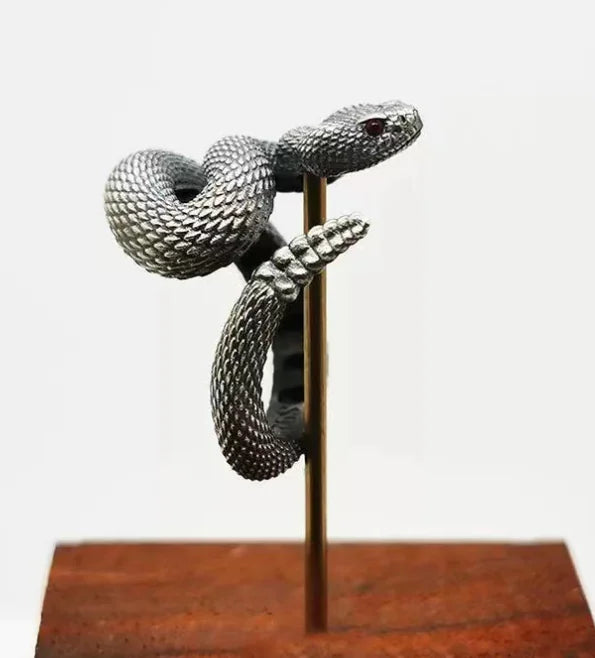 Sterling Silver Plated Rattlesnake Ring