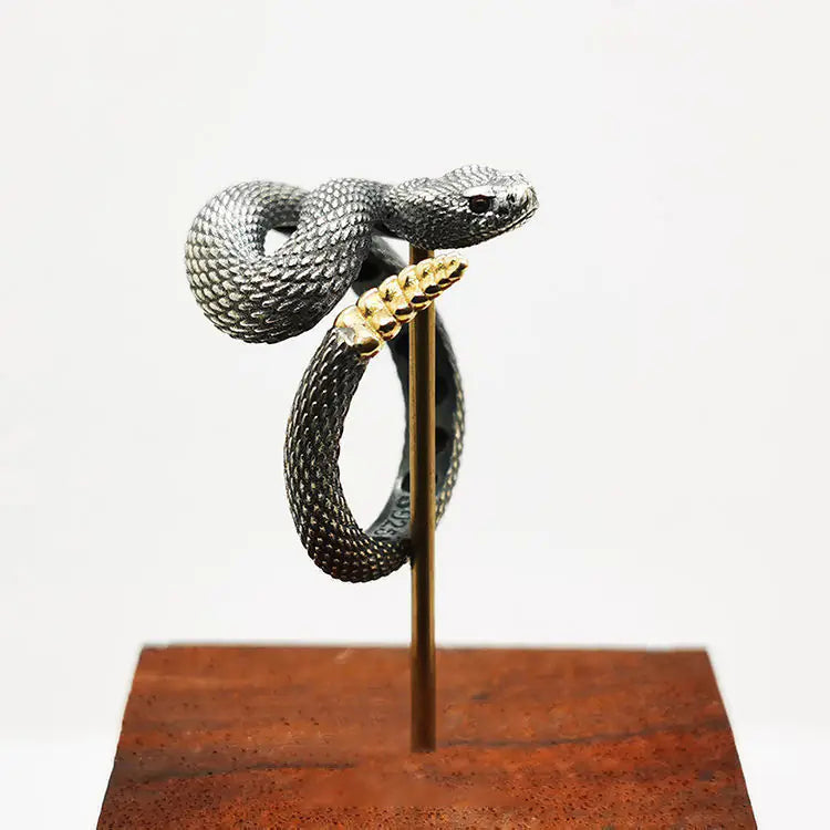 Sterling Silver Plated Rattlesnake Ring