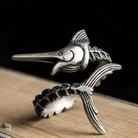 retro Silver Fish Ring