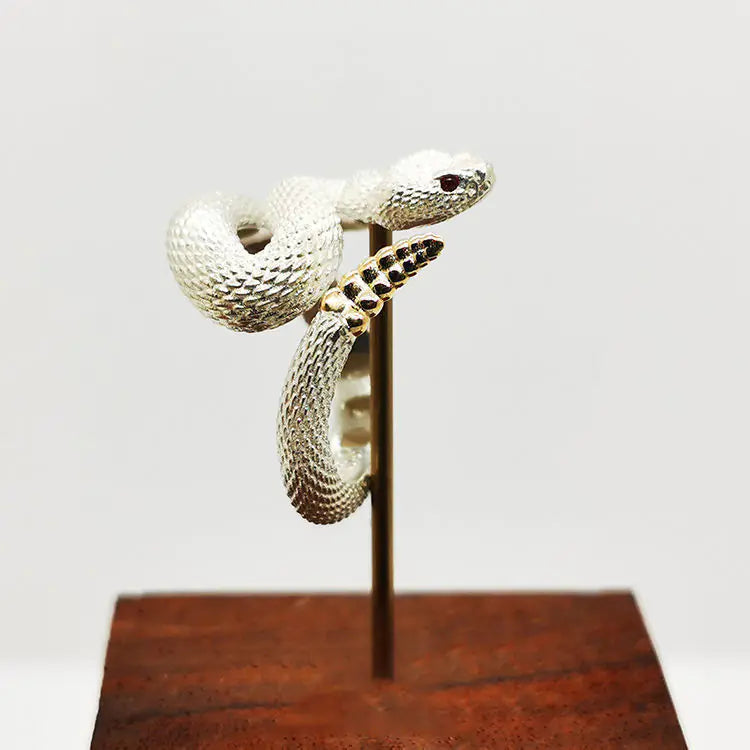 Sterling Silver Plated Rattlesnake Ring
