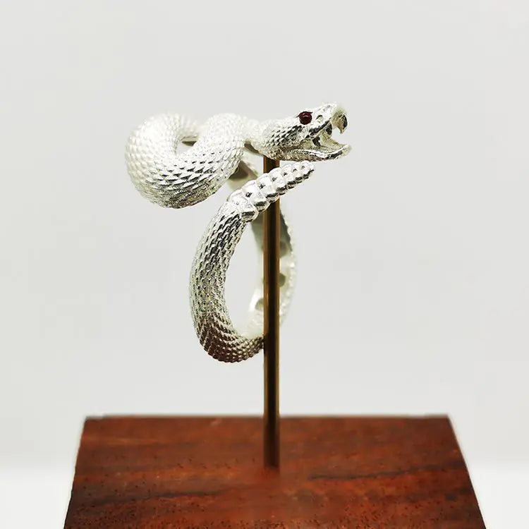 Sterling Silver Plated Rattlesnake Ring