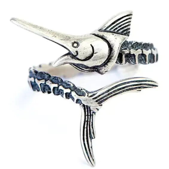retro Silver Fish Ring