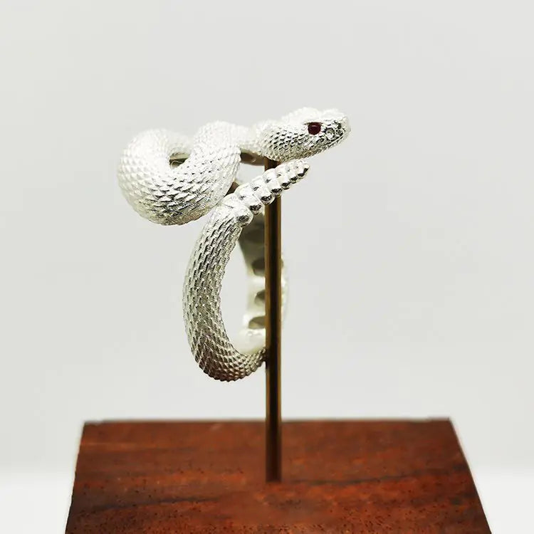 Sterling Silver Plated Rattlesnake Ring