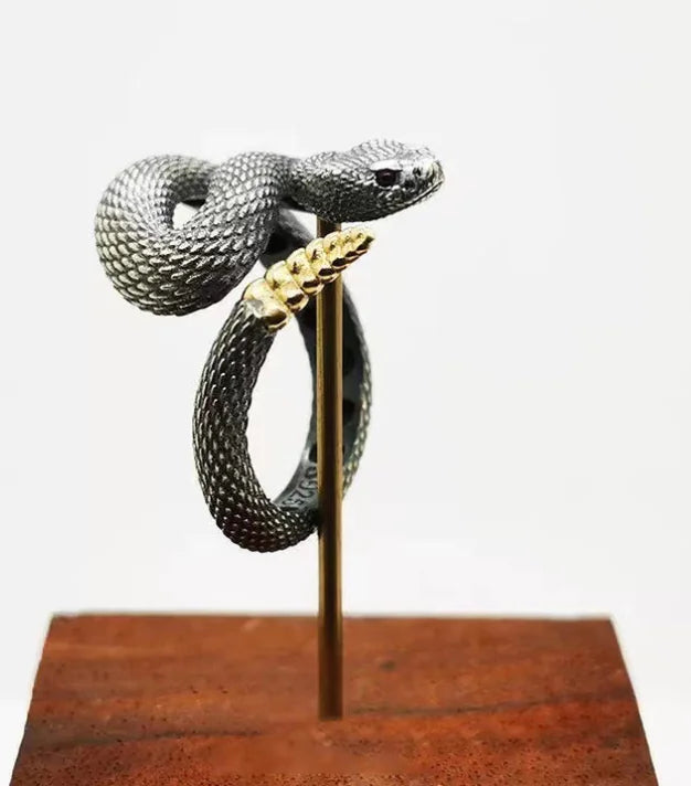 Sterling Silver Plated Rattlesnake Ring