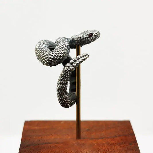 Sterling Silver Plated Rattlesnake  Ring