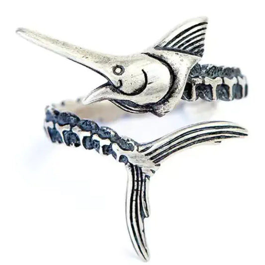 retro Silver Fish Ring